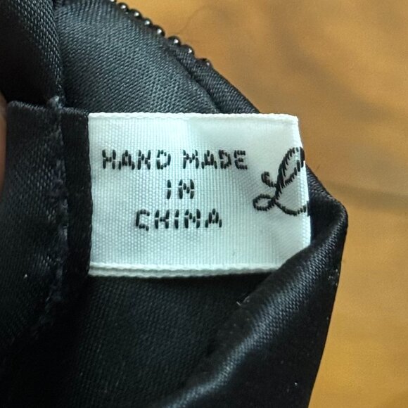 Vintage La Regale Black Beaded Small Mini Purse with Long Shoulder Strap - Picture 5 of 7